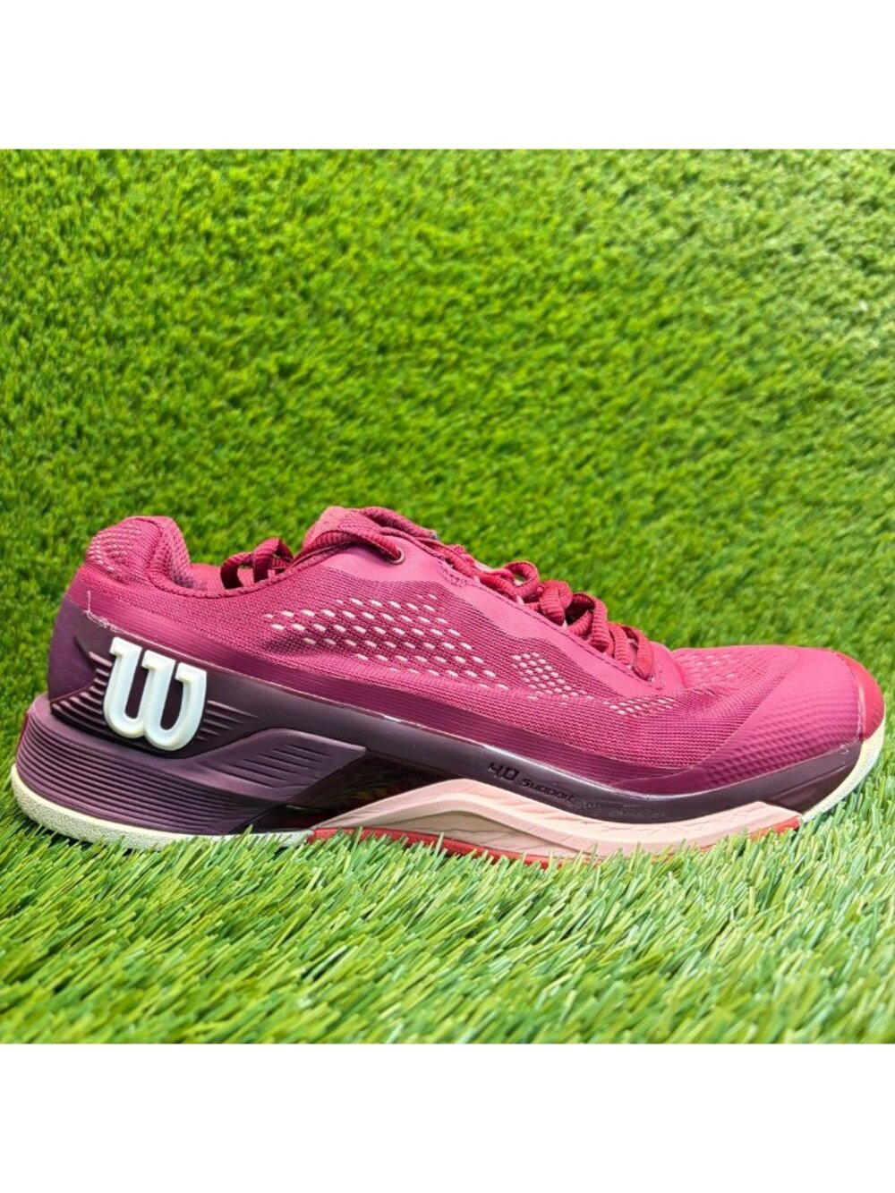 Wilson Rush Pro 4.0 Womens Size 9 Beet Red White Athletic Tennis Shoes Sneakers